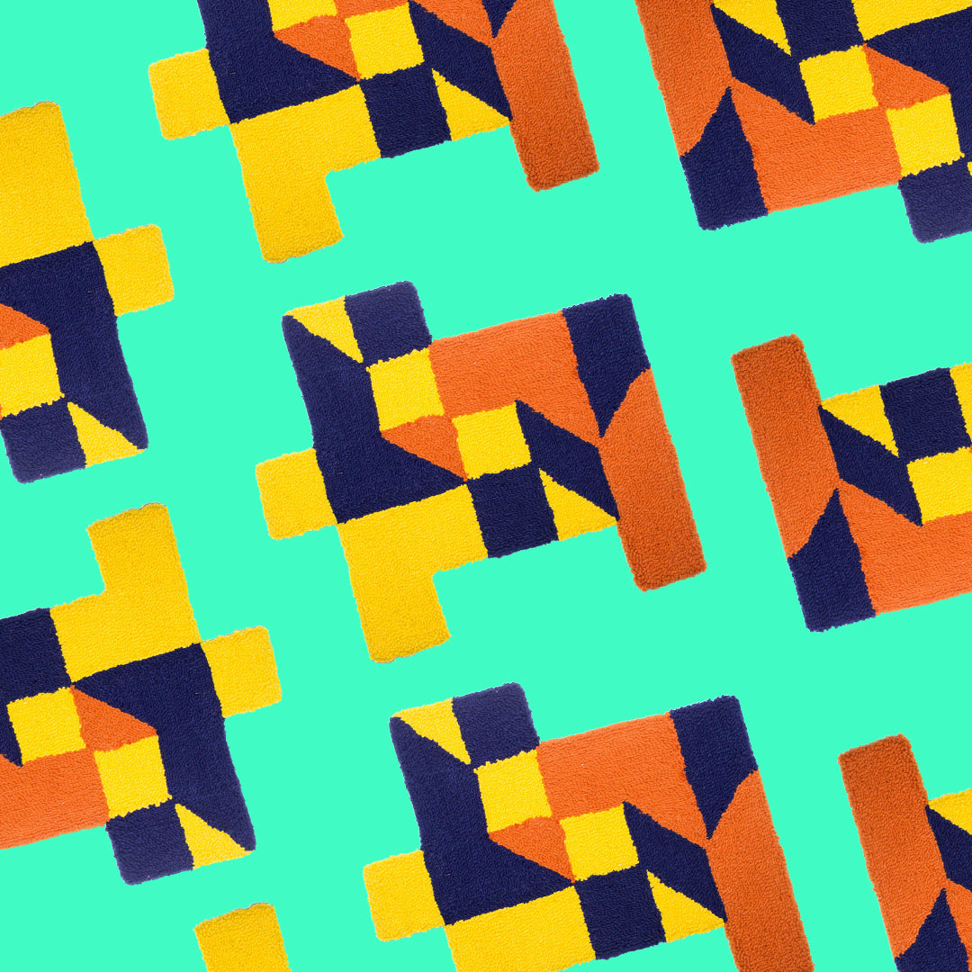 'Designed By A Computer I' - Handmade Wall Rug