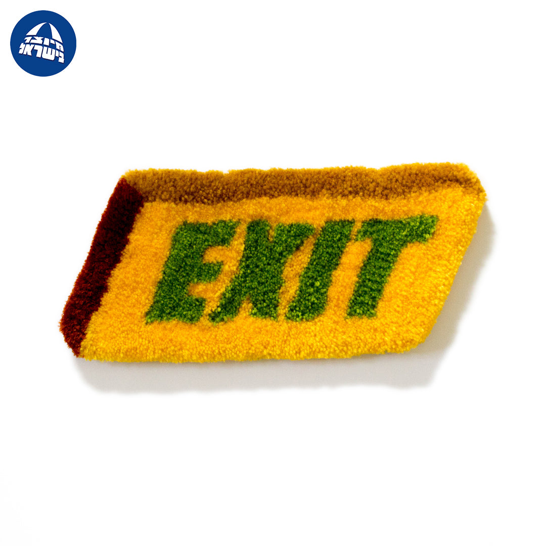 'Exit' - Yellow Handmade Wall Rug